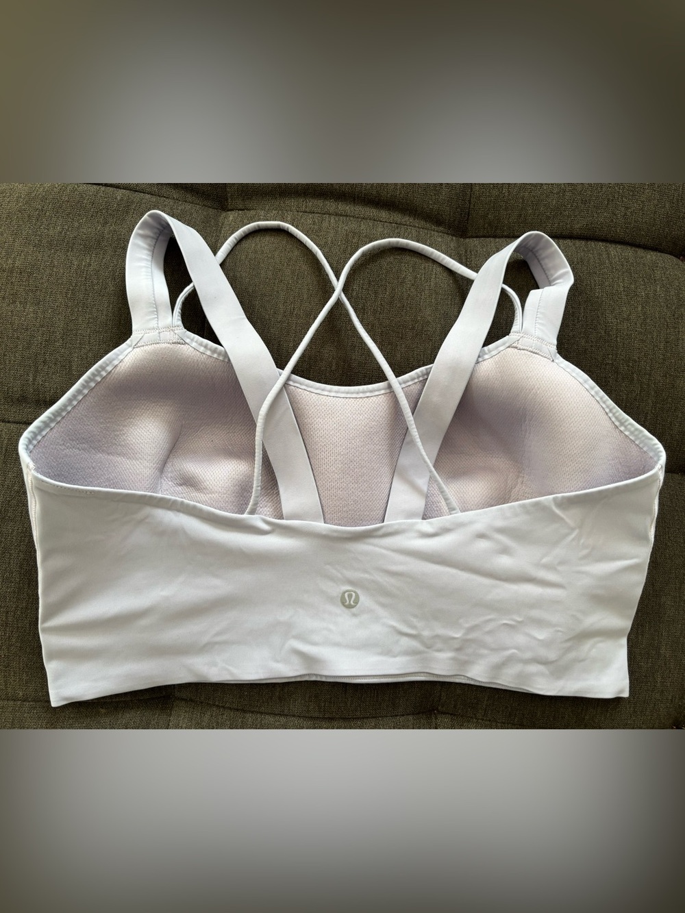 lululemon Like a Cloud Bra Size 16 Pale Lilac Strappy Back Sports Bra